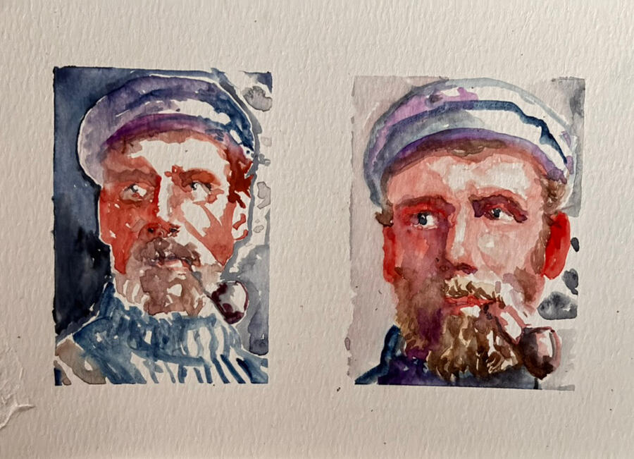 PIPEDREAMS x 2 Original watercolour on 300 gsm paper A5 · 21 × 14.8 cm Unframed £150 Delivery quoted separately.