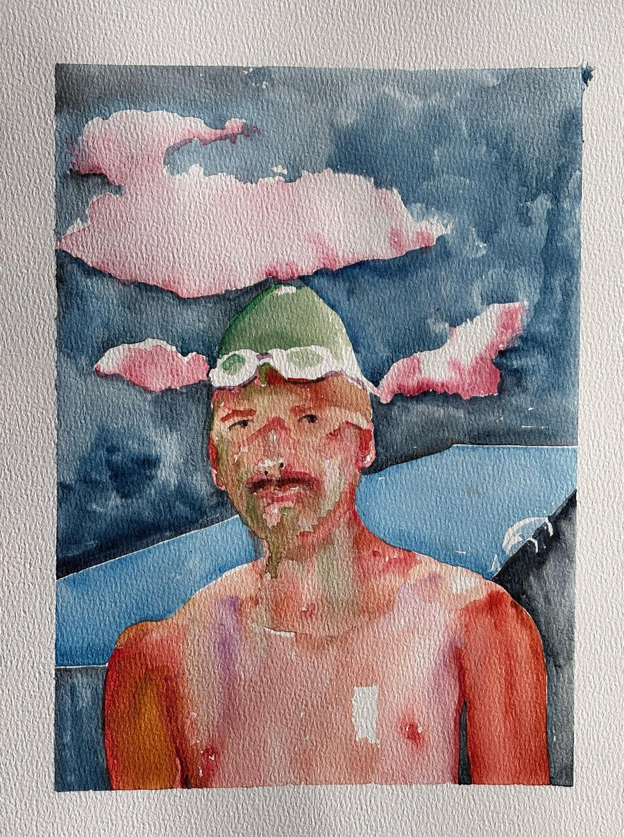 Original water on colour on 300gsm A4 · 21 × 29.7 cm Unframed · £200 Delivery quoted separately